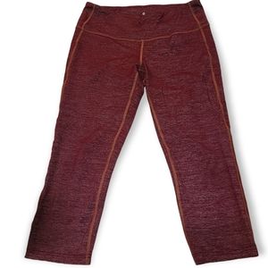 Athleta Burgundy Heathered Capri Leggings
